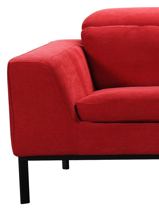 28' Red Fabric and Wood Sectional Sofa By Homeroots | Sectional | Modishstore - 5