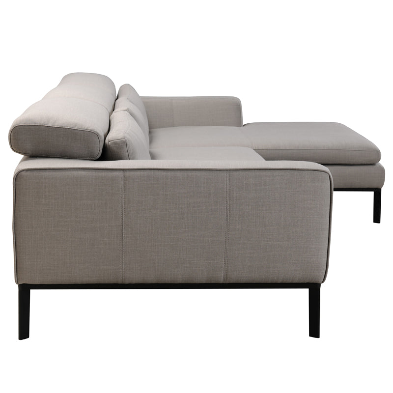 28' Fabric and Wood Sectional Sofa By Homeroots | Sectional | Modishstore - 4