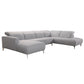 30' Grey Fabric and Iron Sectional Sofa with a Wood Frame By Homeroots | Sofa Set | Modishstore - 2