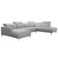 30' Grey Fabric and Iron Sectional Sofa with a Wood Frame By Homeroots | Sofa Set | Modishstore - 3