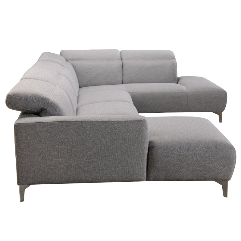 30' Grey Fabric and Iron Sectional Sofa with a Wood Frame By Homeroots | Sofa Set | Modishstore - 4