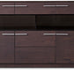 32' Brown Veneer And Glass Buffet By Homeroots | Sideboards | Modishstore - 2