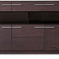 32' Brown Veneer And Glass Buffet By Homeroots | Sideboards | Modishstore - 3