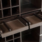 47' Brown Oak Veneer And Leatherette Wine Cabinet By Homeroots | Cabinets | Modishstore - 3