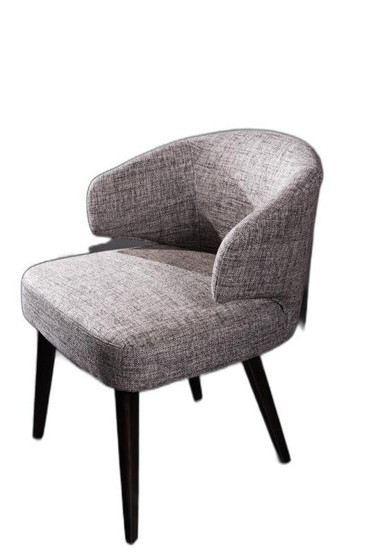 31' Grey Fabric Dining Chair With Wood Legs By Homeroots | Dining Chairs | Modishstore - 4