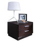 Modern Brown Oak Finish Two Drawer Nightstand By Homeroots | Nightstands | Modishstore - 2