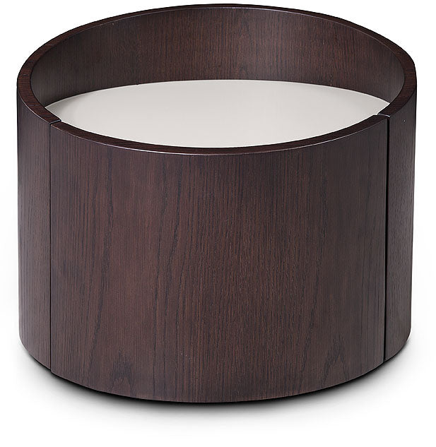21" Round Modern Brown Oak Finish End Table By Homeroots | End Tables | Modishstore