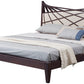 47' Brown Veneer And Beige Bonded Leather Queen Bed By Homeroots | Beds | Modishstore - 2
