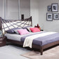 47' Brown Veneer And Beige Bonded Leather Queen Bed By Homeroots | Beds | Modishstore - 3