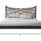 47' Brown Veneer And Beige Bonded Leather Queen Bed By Homeroots | Beds | Modishstore - 4