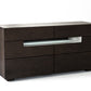 28' Brown Oak And Grey Mdf Dresser With Led Lights By Homeroots | Dressers | Modishstore
