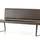 35' Brown Leatherette and Metal Dining Bench By Homeroots | Benches | Modishstore