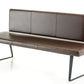 35' Brown Leatherette and Metal Dining Bench By Homeroots | Benches | Modishstore - 3