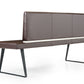 35' Brown Leatherette and Metal Dining Bench By Homeroots | Benches | Modishstore - 5