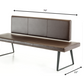 35' Brown Leatherette and Metal Dining Bench By Homeroots | Benches | Modishstore - 6
