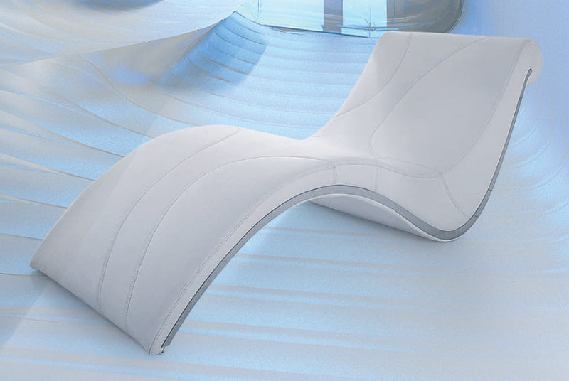 21' White Faux Leather Leisure Lounge with a Metal Frame By Homeroots | Lounge Chairs | Modishstore