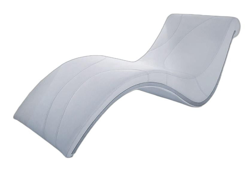 21' White Faux Leather Leisure Lounge with a Metal Frame By Homeroots | Lounge Chairs | Modishstore - 5