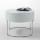16' White Lacquer Stainless Steel Nightstand By Homeroots | Nightstands | Modishstore