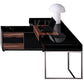 29.5 Black Gloss and Walnut Veneer and Stainless Steel Office Desk By Homeroots | Desks | Modishstore