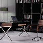 29.5 Veneer and Stainless Steel Office Desk By Homeroots | Desks | Modishstore