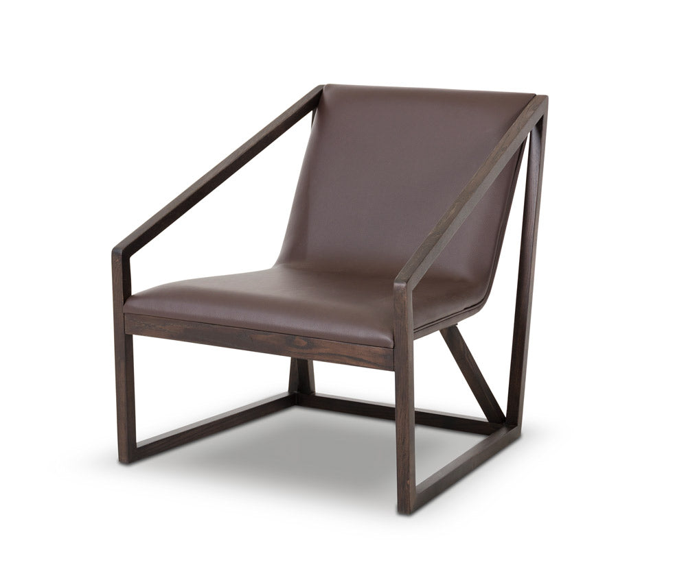 29' Brown Eco Leather Lounge Chair By Homeroots | Accent Chairs | Modishstore