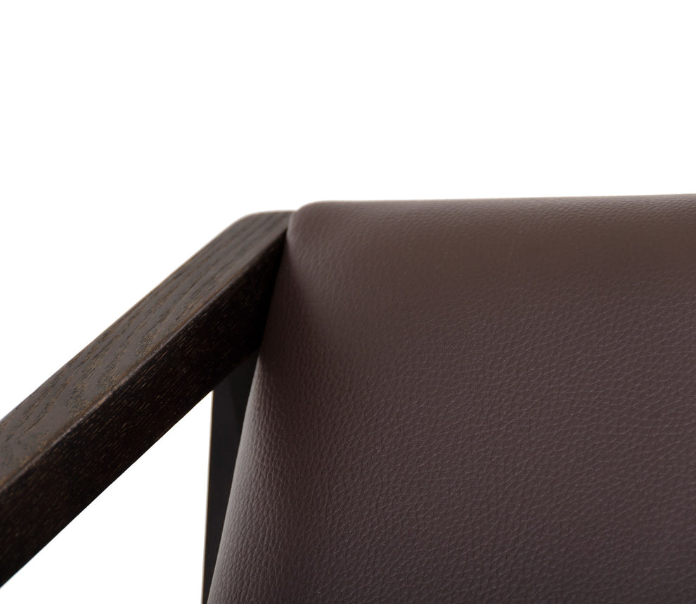 29' Brown Eco Leather Lounge Chair By Homeroots | Accent Chairs | Modishstore - 5