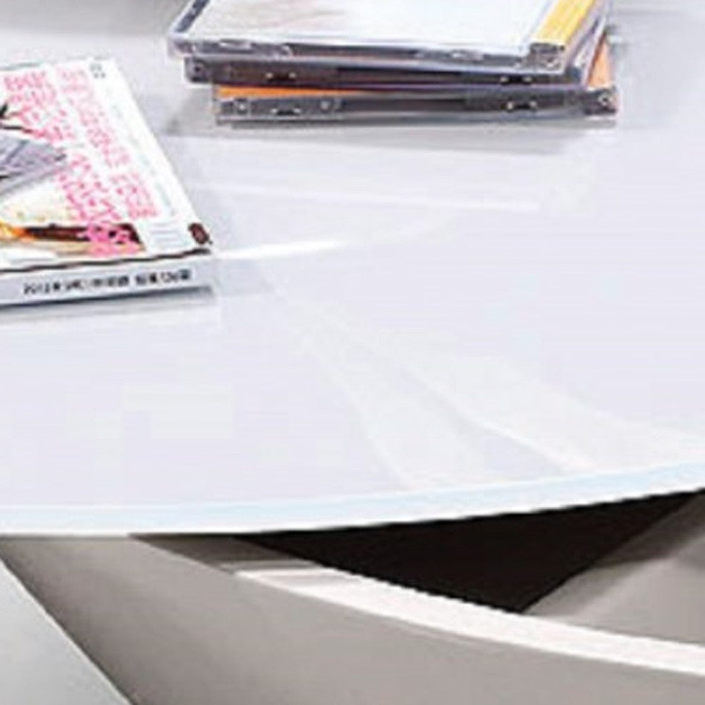 12' Grey Glass Coffee Table with a Swivel Compartment By Homeroots | Coffee Tables | Modishstore - 4