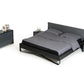 37' Grey And Black Leatherette And Metal Queen Bed By Homeroots | Beds | Modishstore - 3