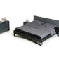 37' Grey And Black Leatherette And Metal Queen Bed By Homeroots | Beds | Modishstore - 4