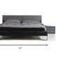 37' Grey And Black Leatherette And Metal Queen Bed By Homeroots | Beds | Modishstore - 6
