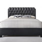 Black Pu Button Tufted Queen Bed By Homeroots | Beds | Modishstore