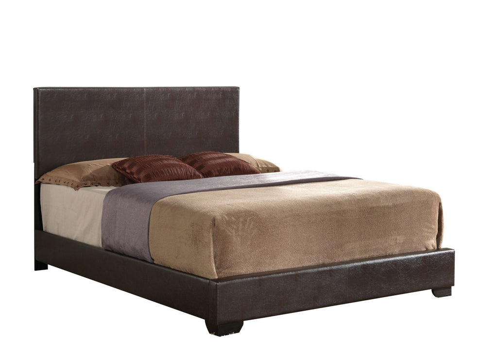 Brown Pu Eastern King Panel Bed By Homeroots | Beds | Modishstore - 2