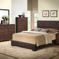 Queen Brown Pu Panel Bed By Homeroots | Beds | Modishstore - 4