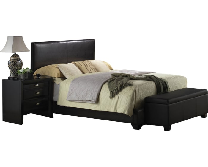 Full Black Pu Panel Bed By Homeroots | Beds | Modishstore