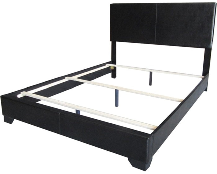 Full Black Pu Panel Bed By Homeroots | Beds | Modishstore - 3