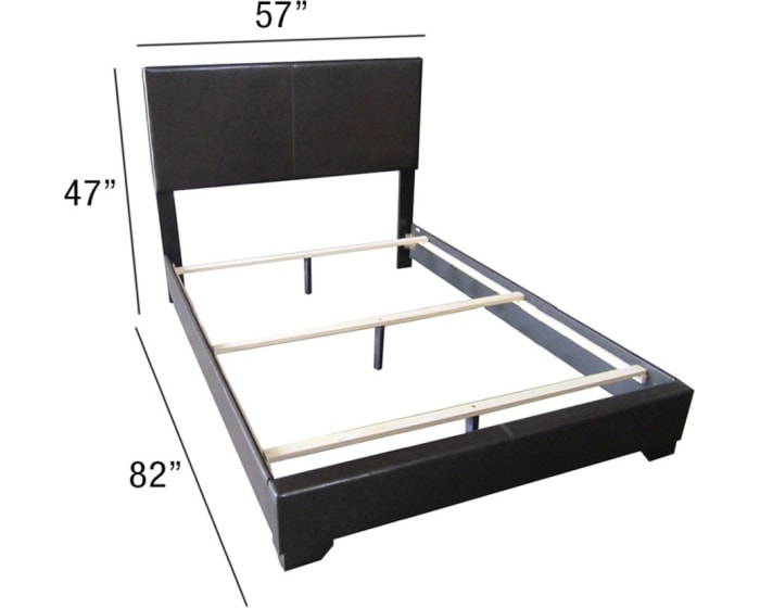 Full Black Pu Panel Bed By Homeroots | Beds | Modishstore - 4