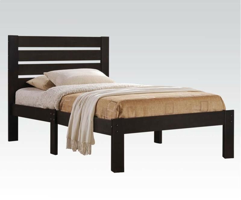 Popular Espresso Queen Size Slat Wood Bed By Homeroots | Beds | Modishstore - 2