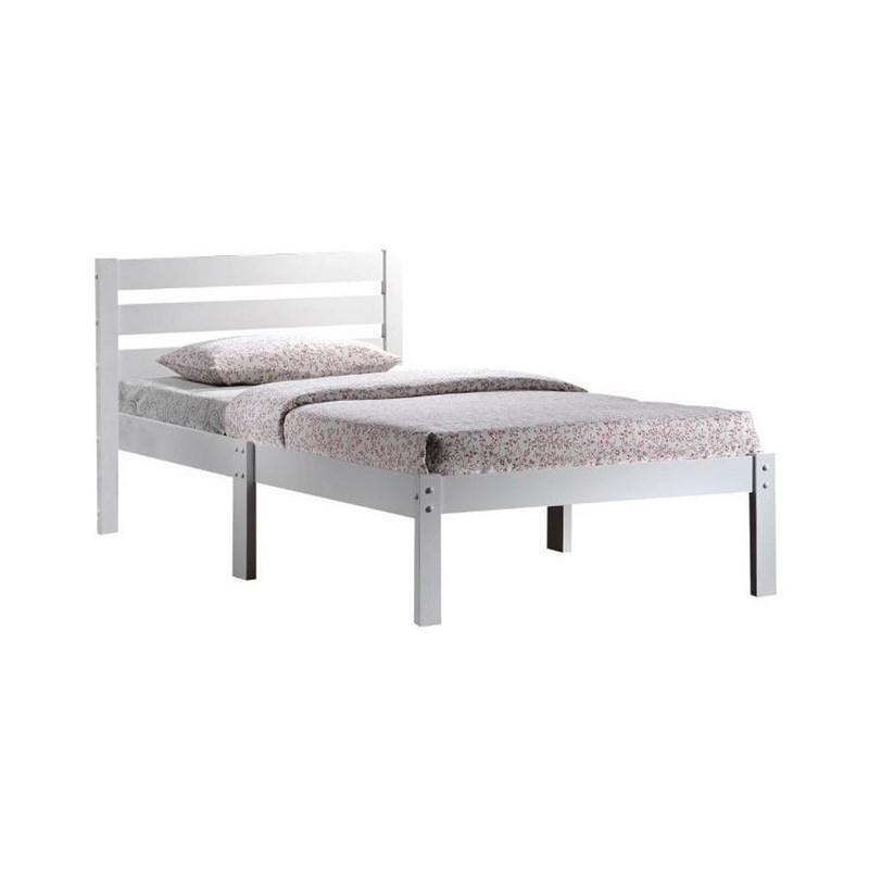 Popular White Twin Size Wood Slat Bed By Homeroots | Beds | Modishstore - 2