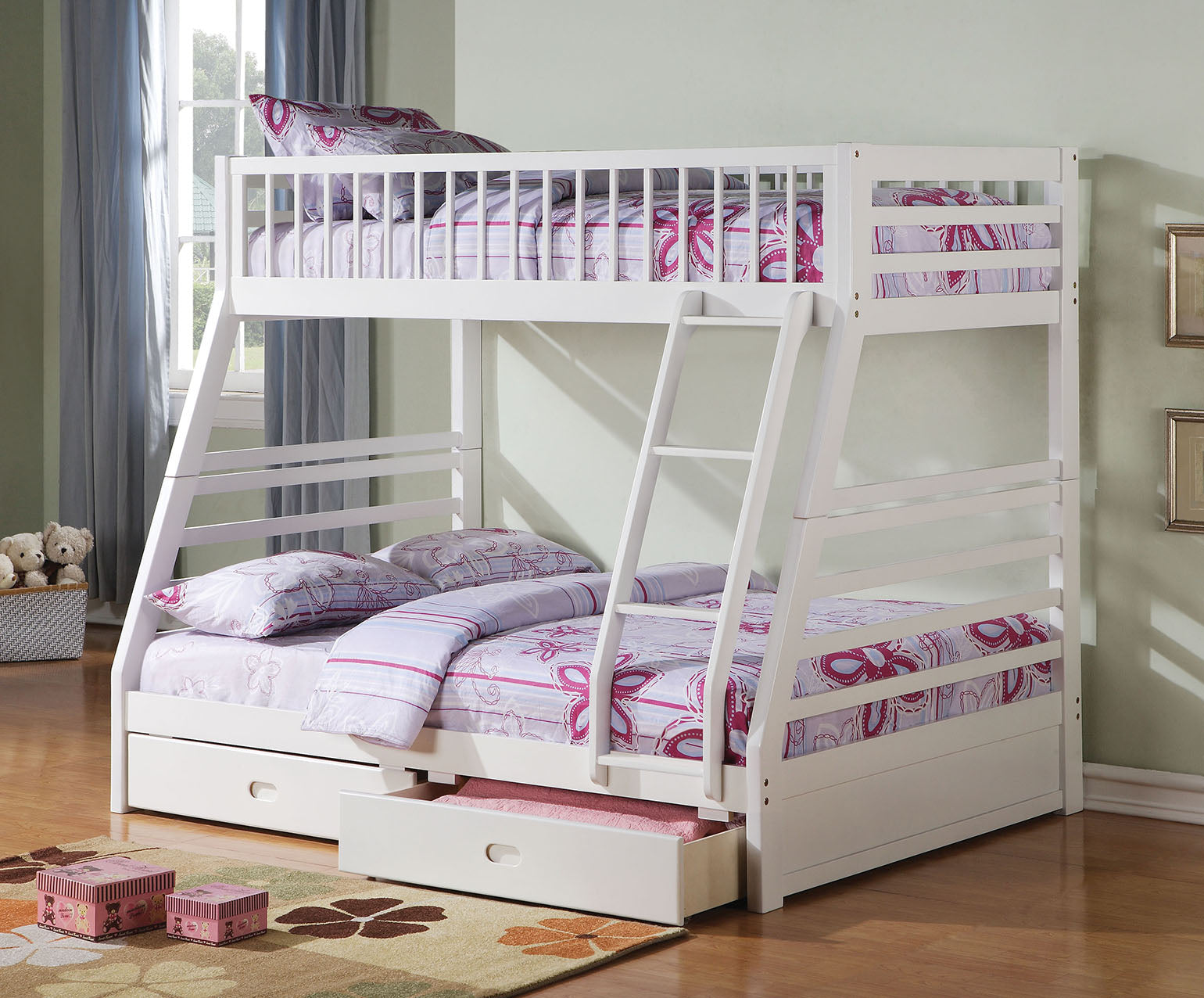 White Pine Wood Twin Over Full Bunk Bed By Homeroots | Beds | Modishstore