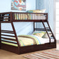 Espresso Pine Wood Twin Xl Over Queen Bunk Bed By Homeroots | Beds | Modishstore