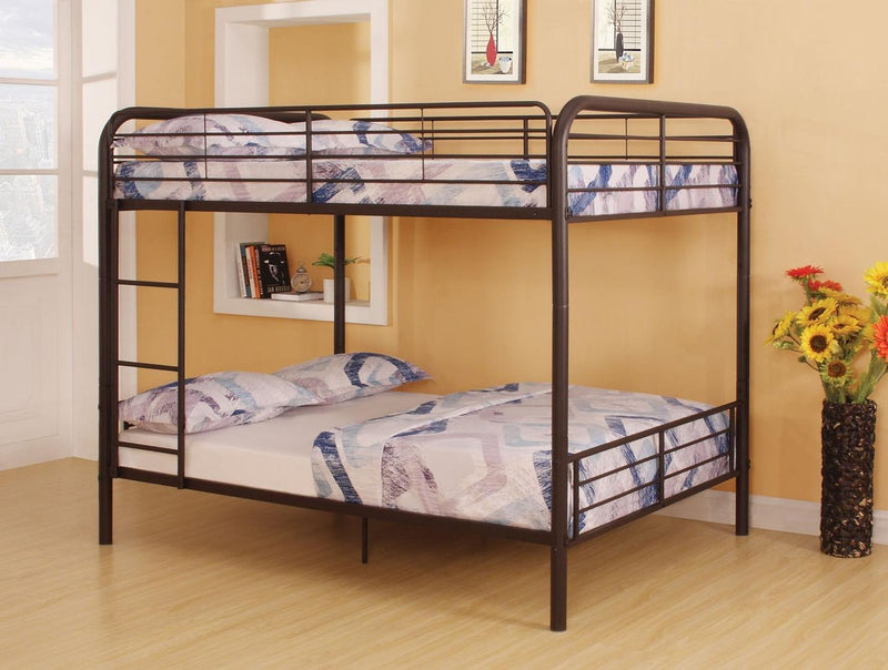 Dark Brown Metal Tube Full Over Full Bunk Bed By Homeroots | Beds | Modishstore