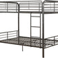 Dark Brown Metal Tube Full Over Full Bunk Bed By Homeroots | Beds | Modishstore - 3