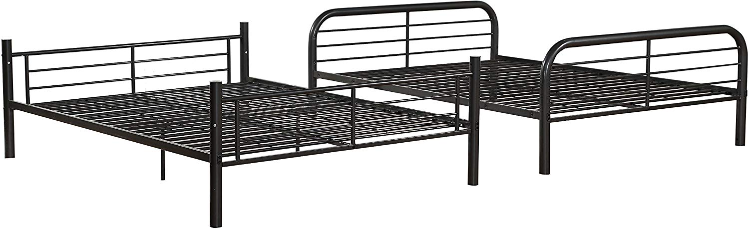 Dark Brown Metal Tube Full Over Full Bunk Bed By Homeroots | Beds | Modishstore - 4