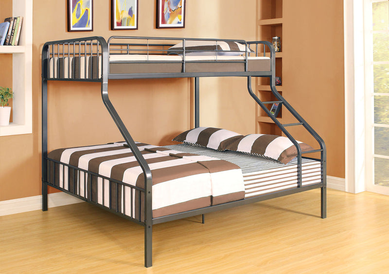 Gunmetal Twin Xl Over Queen Bunk Bed By Homeroots | Beds | Modishstore
