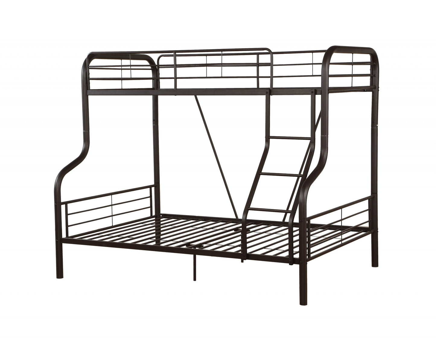 Twin Over Full Sandy Black Metal Tube Bunk Bed By Homeroots | Beds | Modishstore - 2