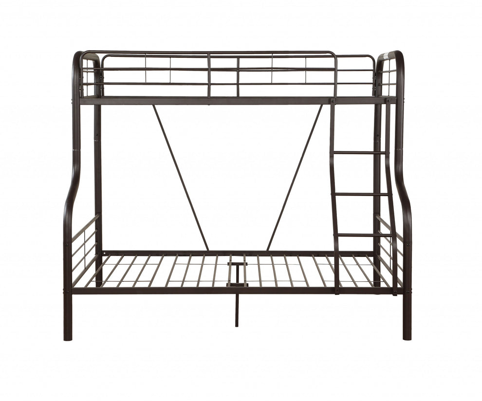 Twin Over Full Sandy Black Metal Tube Bunk Bed By Homeroots | Beds | Modishstore - 4