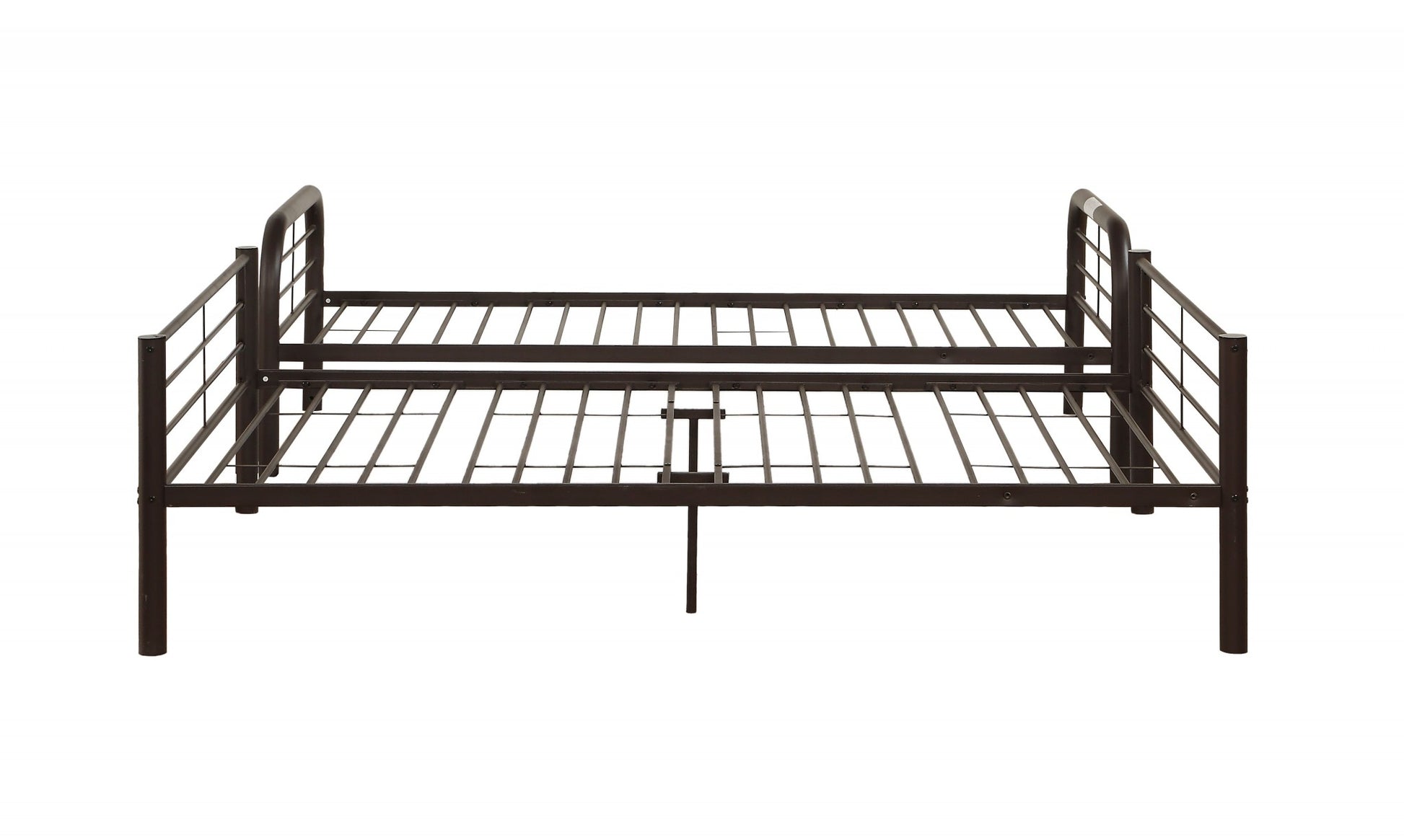 Twin Over Full Sandy Black Metal Tube Bunk Bed By Homeroots | Beds | Modishstore - 5