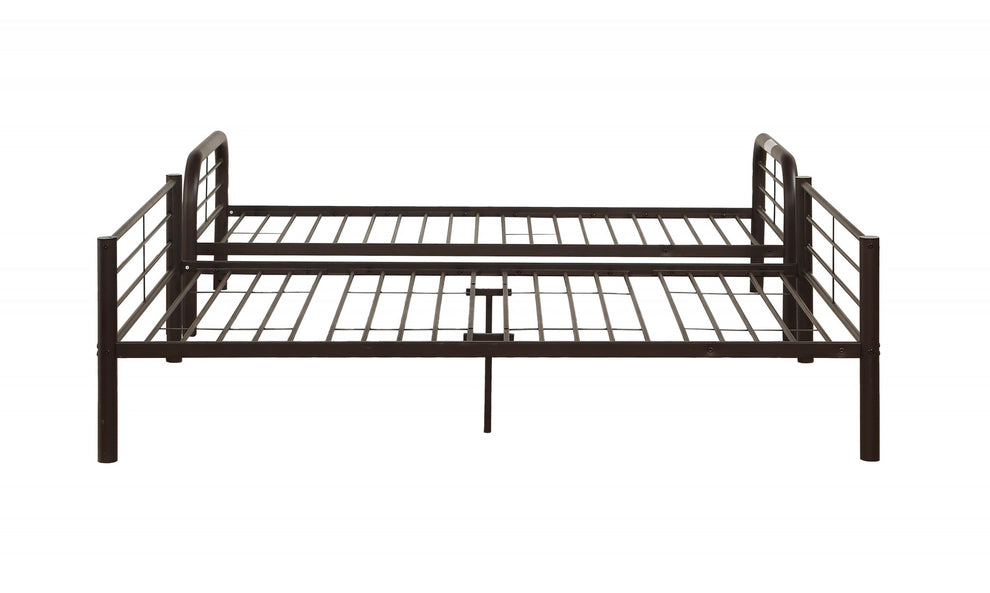 Twin Over Full Sandy Black Metal Tube Bunk Bed By Homeroots | Beds | Modishstore - 5