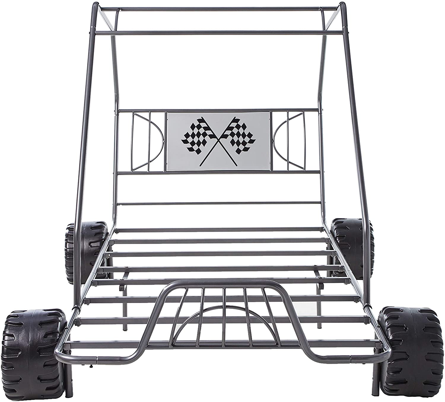 Twin Gunmetal Go Kart Bed By Homeroots | Beds | Modishstore - 3