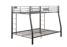 Black Metal Finish Twin Over Full Bunk With Side Ladders By Homeroots | Beds | Modishstore